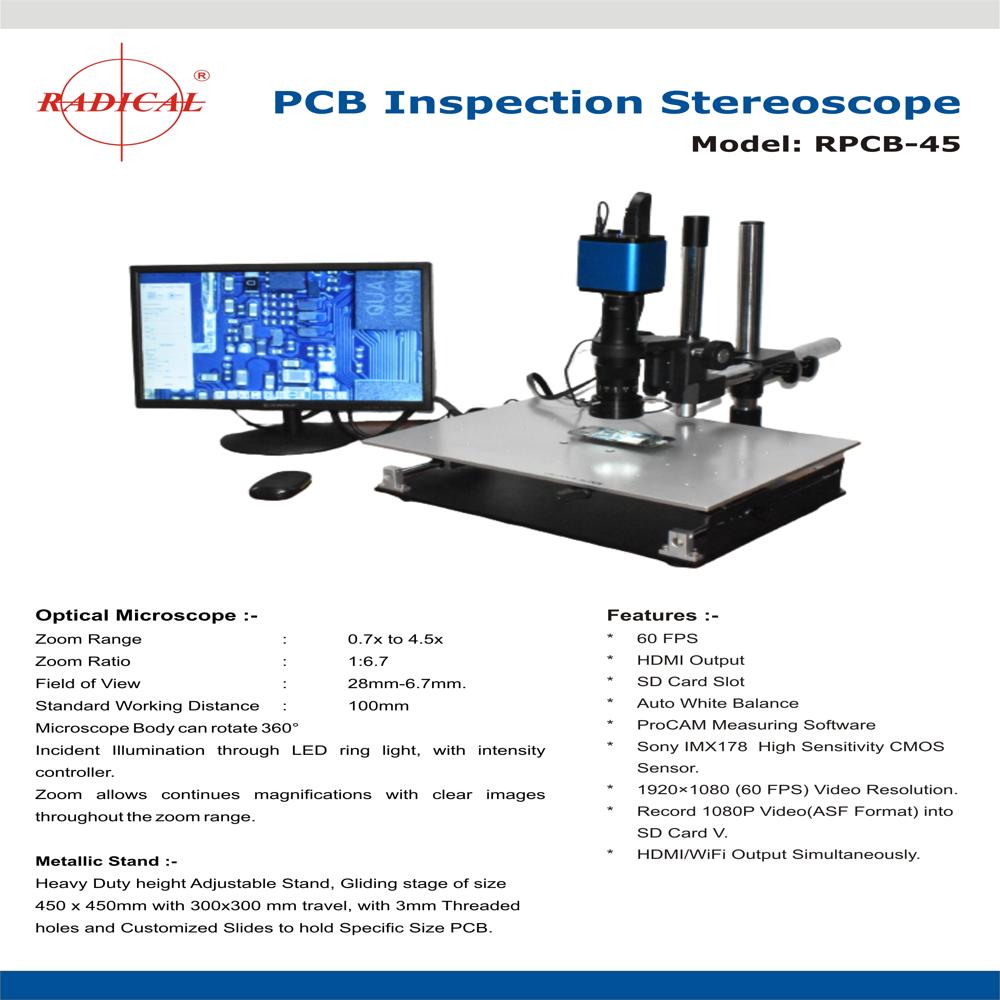 Pcb Inspection Video Stereoscope Microscope Rpcb-45 - Coarse Adjustment Range: Na