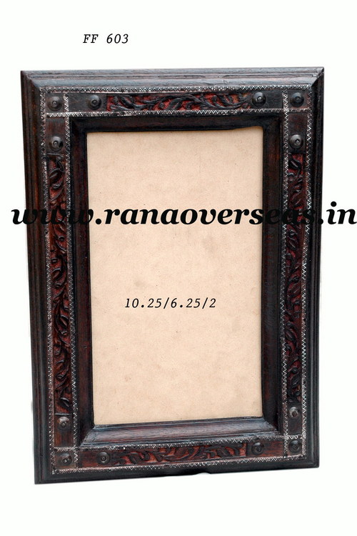 Wooden Carved Photo Frame Thread Sewing