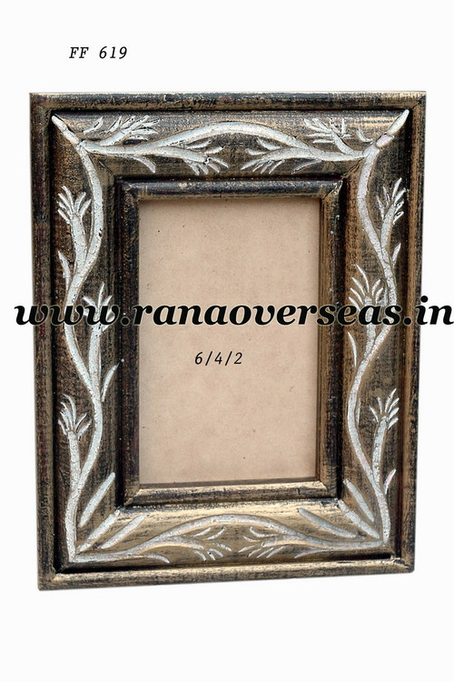Antique Look Wooden Photo Frame. Thread Sewing