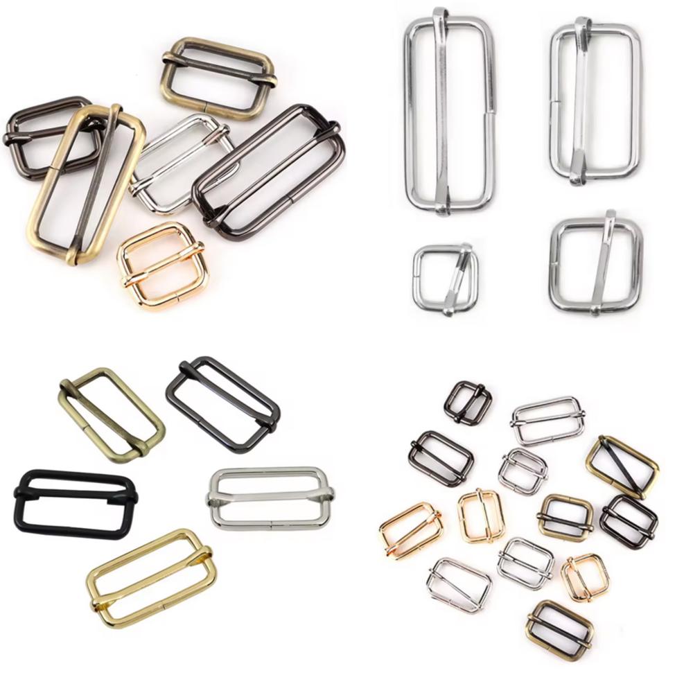 Metal Rectangle Adjustable Slide Tri-Glides Buckle Pets Collar Strap Webbing Triglide Slider Buckles