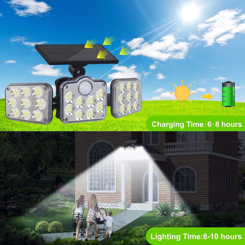 3 Head Adjustable Solar Security Light