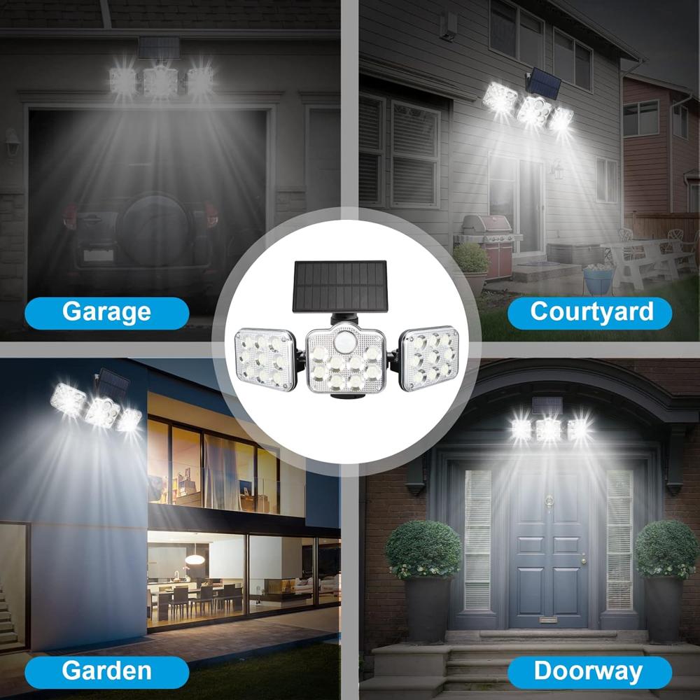 3 Head Adjustable Solar Security Light