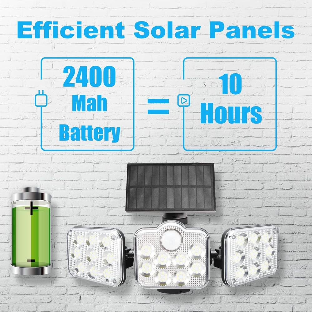 3 Head Adjustable Solar Security Light