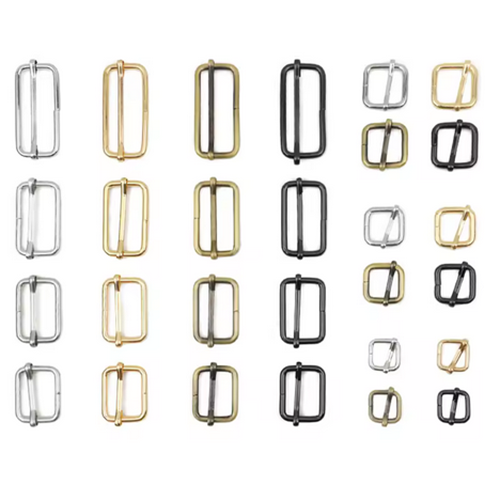 Metal Rectangle Adjustable Slide Tri-Glides Buckle Pets Collar Strap Webbing Triglide Slider Buckles