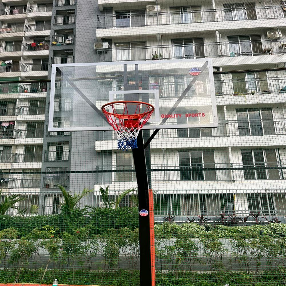 Basketball Pole - Heavy-duty Ms/gi Pipe, 8-10 Feet Adjustable Height, Black Orange | Standard Acrylic Backboard, Portable Options, Weatherproof Nylon Net, Dunking Ring