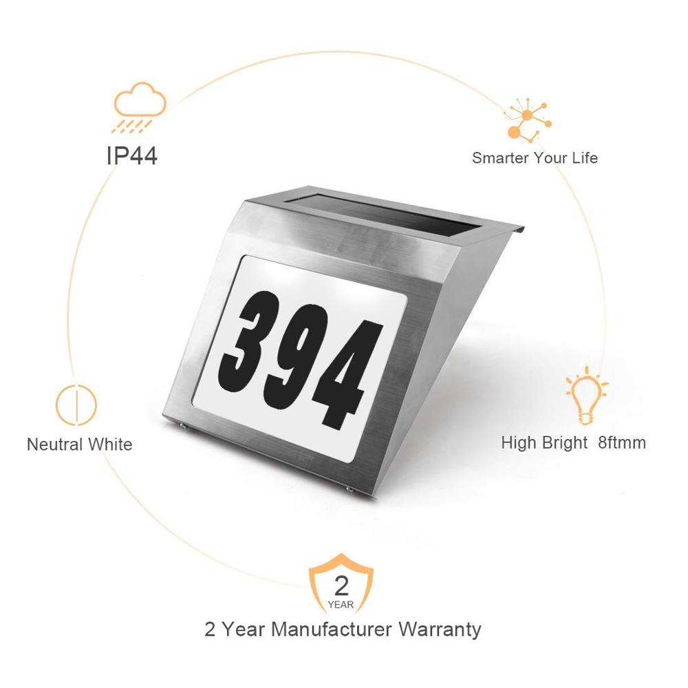 Solar-Powered LED House Number Light