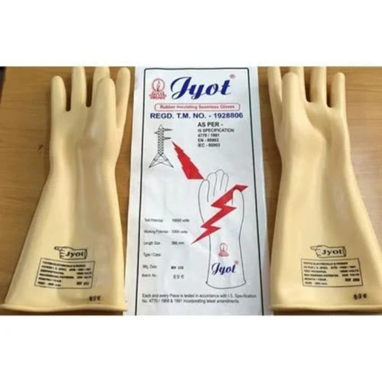 Electrical Rubber Hand Gloves 33Kv Railway Rdso Approved - Color: Orange