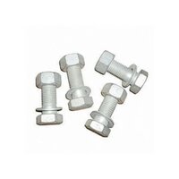 Ms Nut And Bolt - Ms, Vsp, High Tensile, Ss, M6 To M64, Silver & Golden, Hot Dip Galvanized Full Thread Hex Bolts With Nuts And Washers