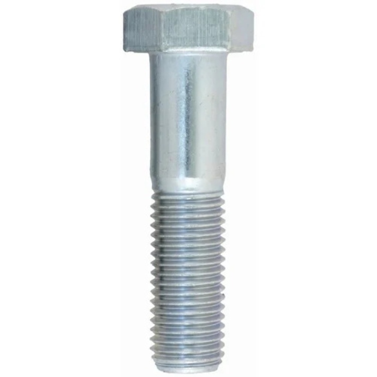Metric Hex Bolt ISI MARKED - Mild Steel, M20 x 50mm, Silver | Zinc Plated, Fully Threaded, Case Hardened