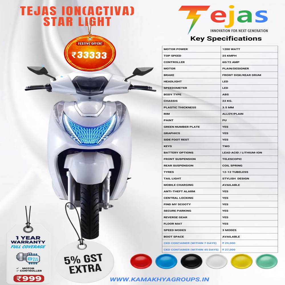 Tejas Ion(activa) Star Light - Charger Type: Lead Acid / Lithium-ion