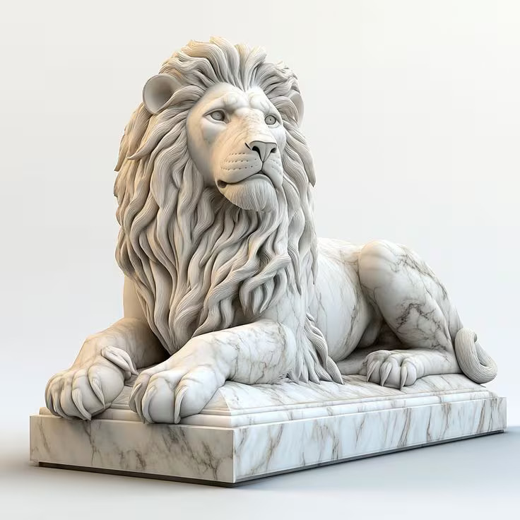 Fiber Animal Statue - Color: White