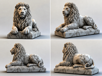 Fiber Animal Statue - Color: White