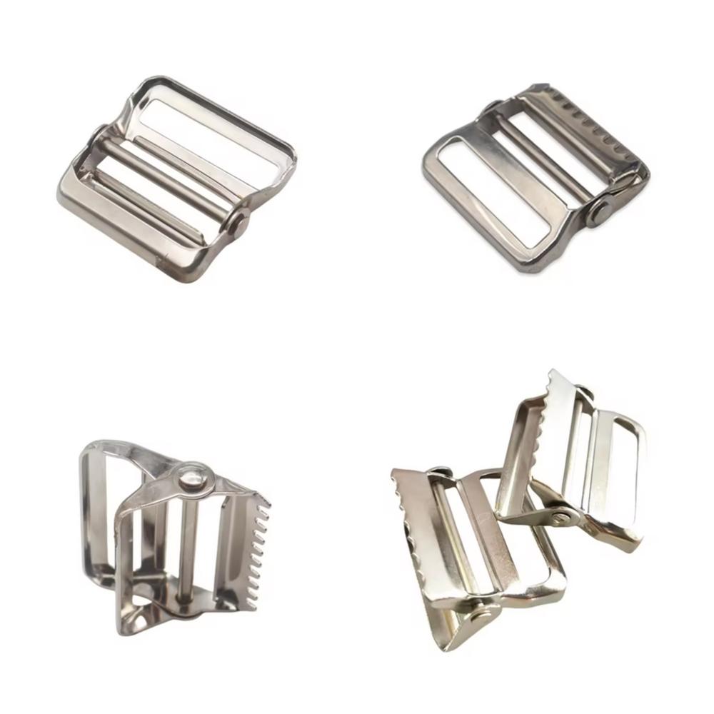 High-quality thick-plated metal double-needle four-position vest strap buckle Metal adjustable buckle suitable for luggage belts