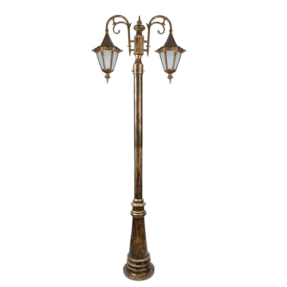 9 Feet Decorative Pole Aluminum Cast Double Arm