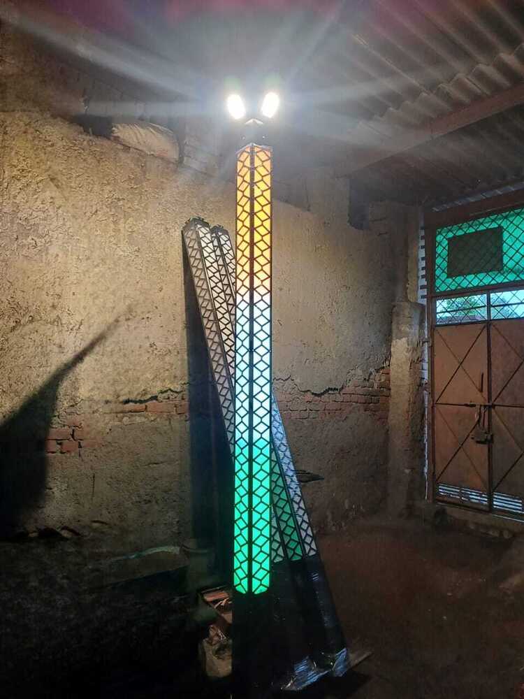 Three Color Decorative Pole