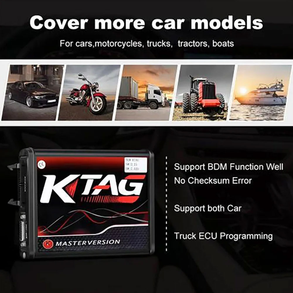 Ktag Ecu Programming - Color: Black With Red Accents On The Housing And Connectors