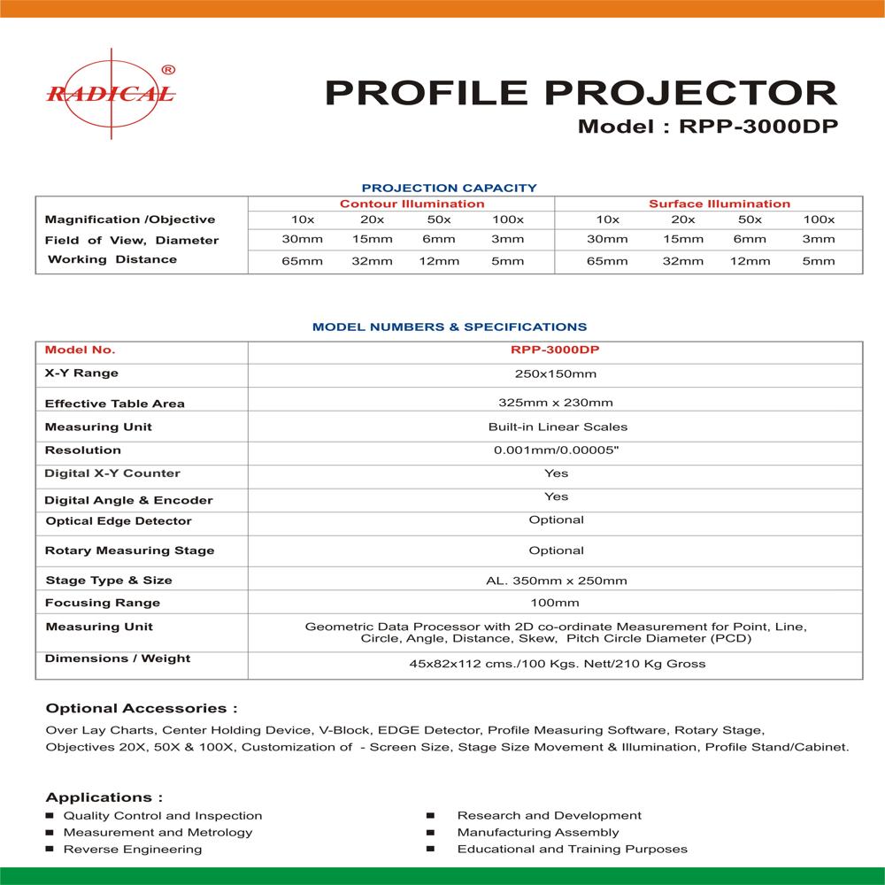 Profile Projector RPP-3000DP