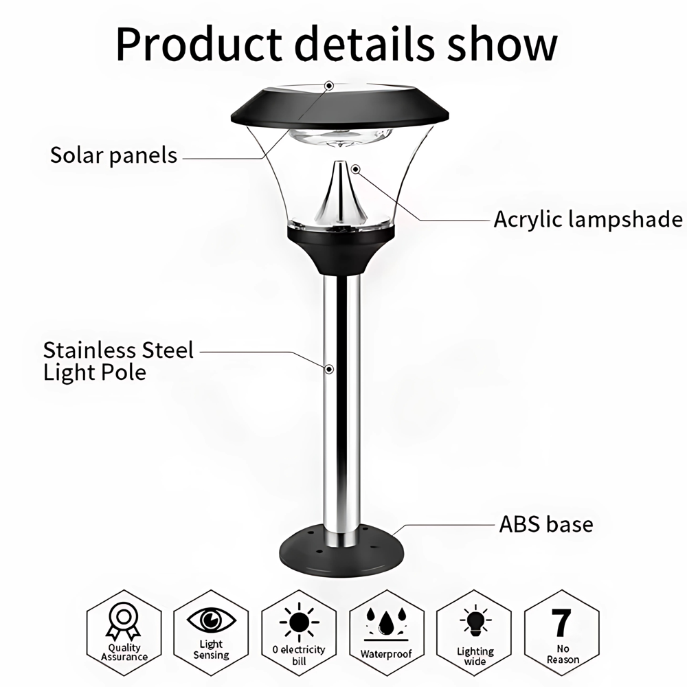 Solar Bollard Garden Light