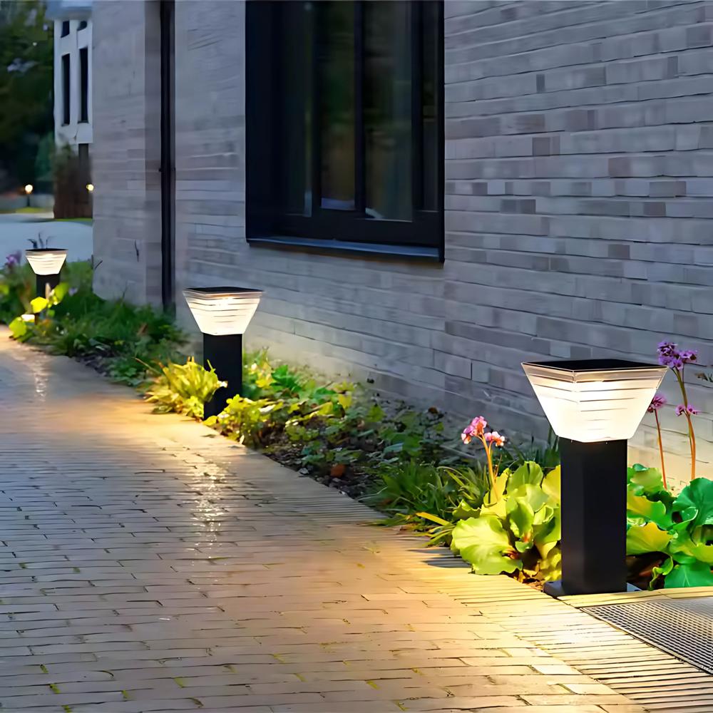 Modern Solar Garden Bollard Light