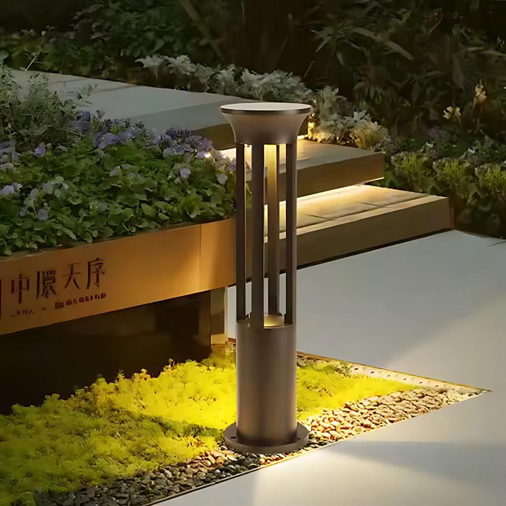 Solar-Powered Round Bollard Lawn Waterproof Light