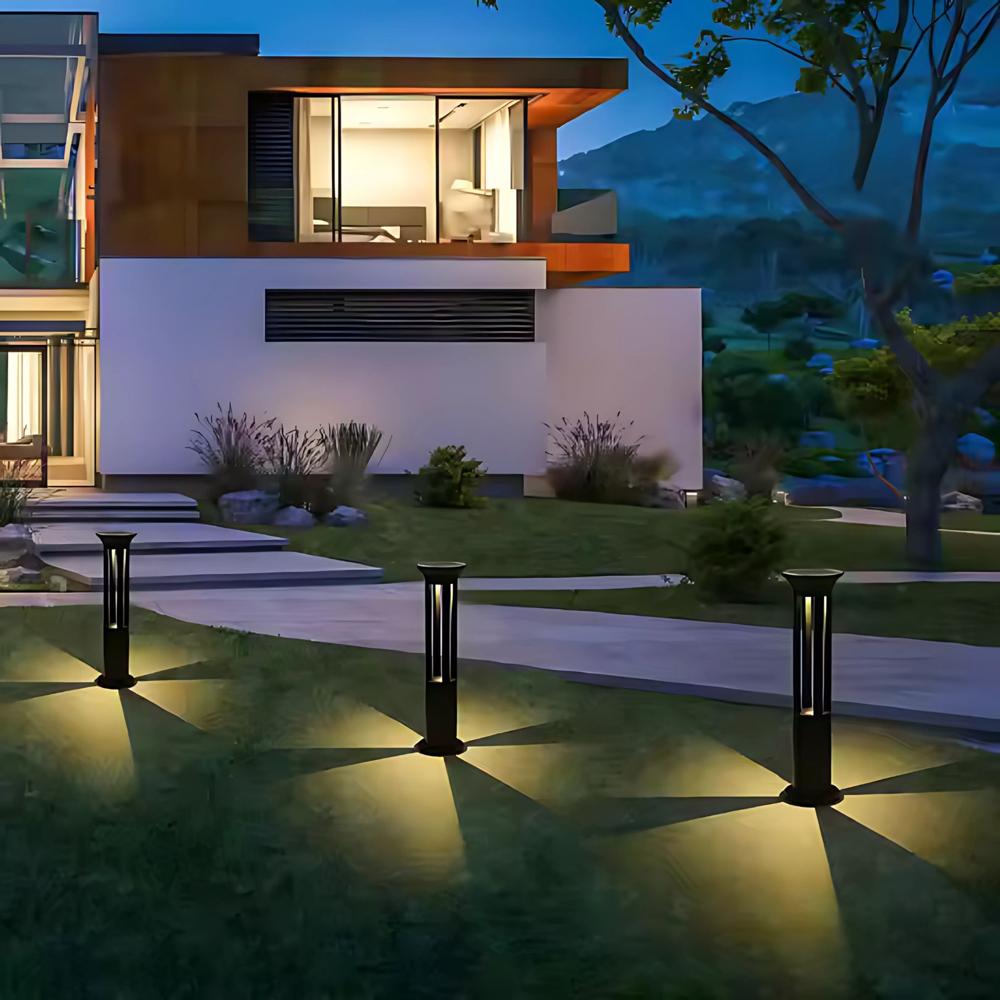 Solar-Powered Round Bollard Lawn Waterproof Light