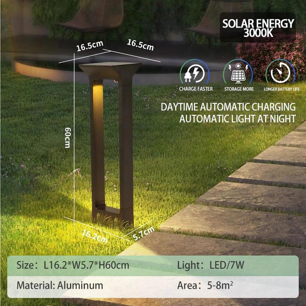 Modern Solar Lawn Bollard Light