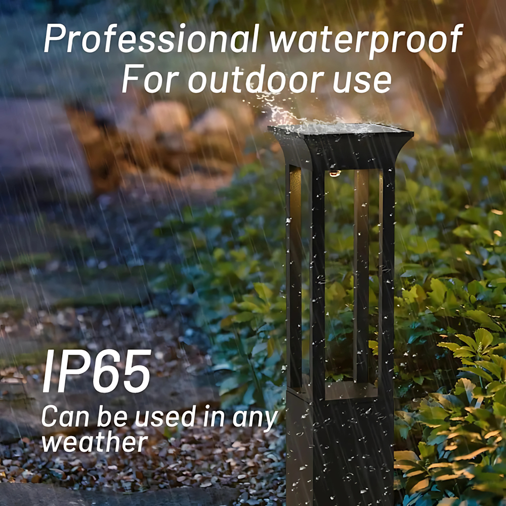 Premium Solar-Powered Square Bollard Light