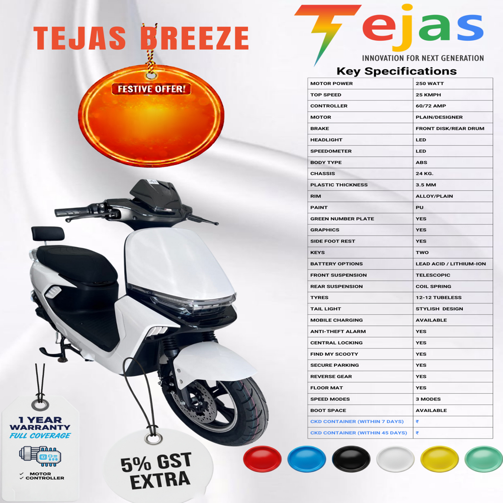 Tejas Breeze - Charger Type: Lead Acid / Lithium-ion