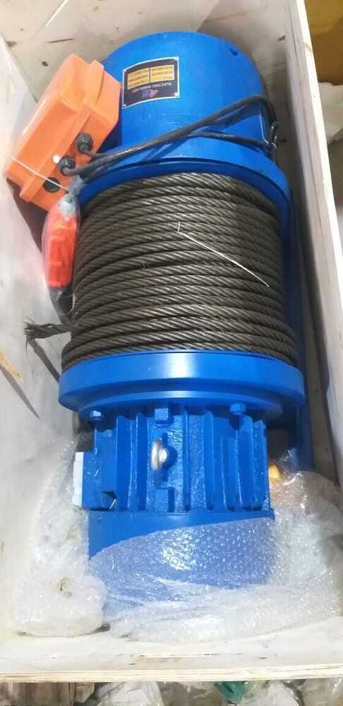Electric Winch - 5 Ton Pulling Capacity, 100 Meter Rope Length, Yellow & Black Design