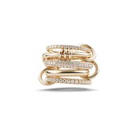Luxury Lab Grown Diamond Chain Link Engagement Ring, 18K Gold Wedding Ring