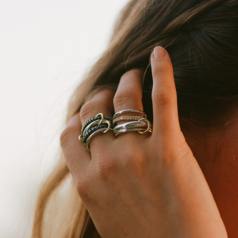 Luxury Lab Grown Diamond Chain Link Engagement Ring, 18K Gold Wedding Ring