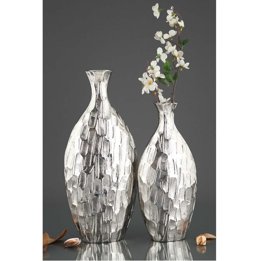 Tall Tumbler Shape Aluminium And Stainless Steel Metal Flower Vase And Flower Pot