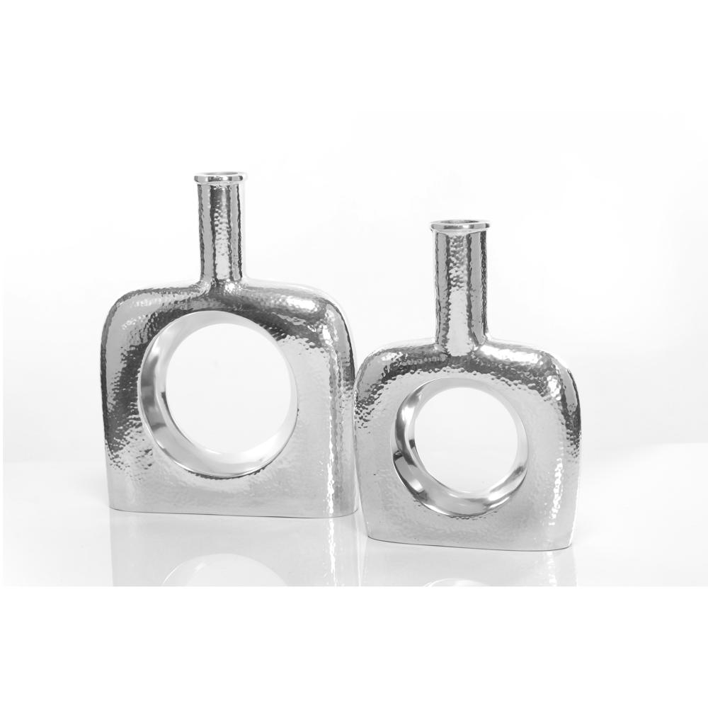 Tall Tumbler Shape Aluminium And Stainless Steel Metal Flower Vase And Flower Pot