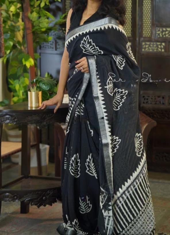 SOFT LINEN PRINT SAREE