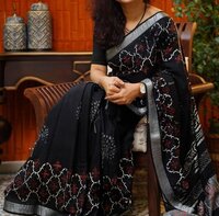 SOFT LINEN PRINT SAREE
