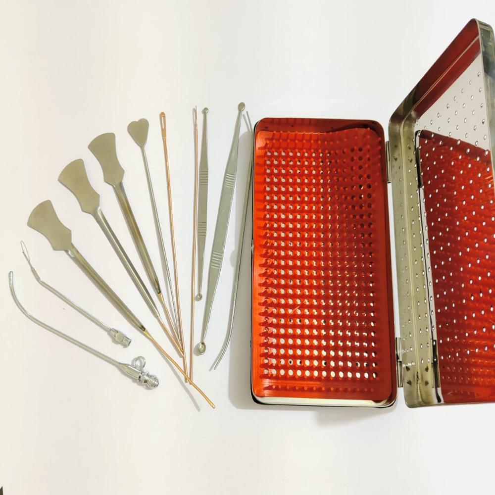 Fistula Probe Set Of 11 With Sterilization Tray - Material: Steel