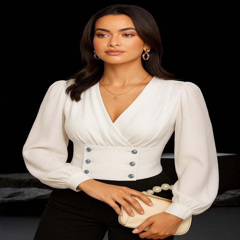 Ladies White Top - Design: Plain