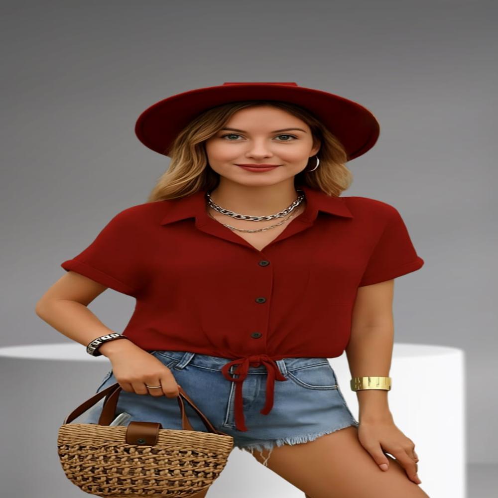 Woman Beautiful Red Top