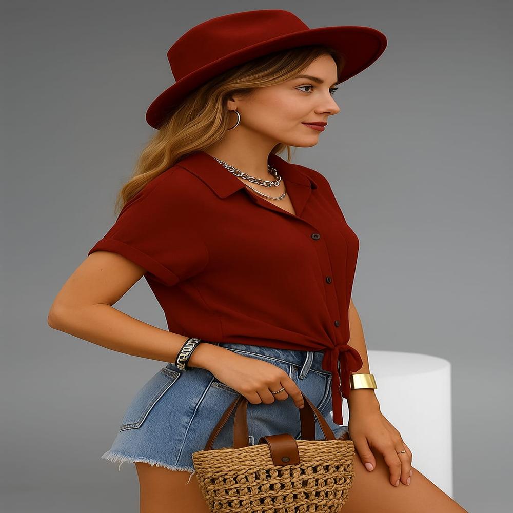 Woman Beautiful Red Top