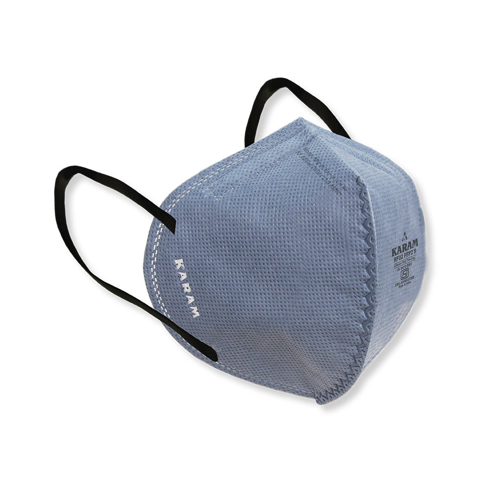 Ffp2S Disposable Face Respirator With Ear Loops - Color: Gray