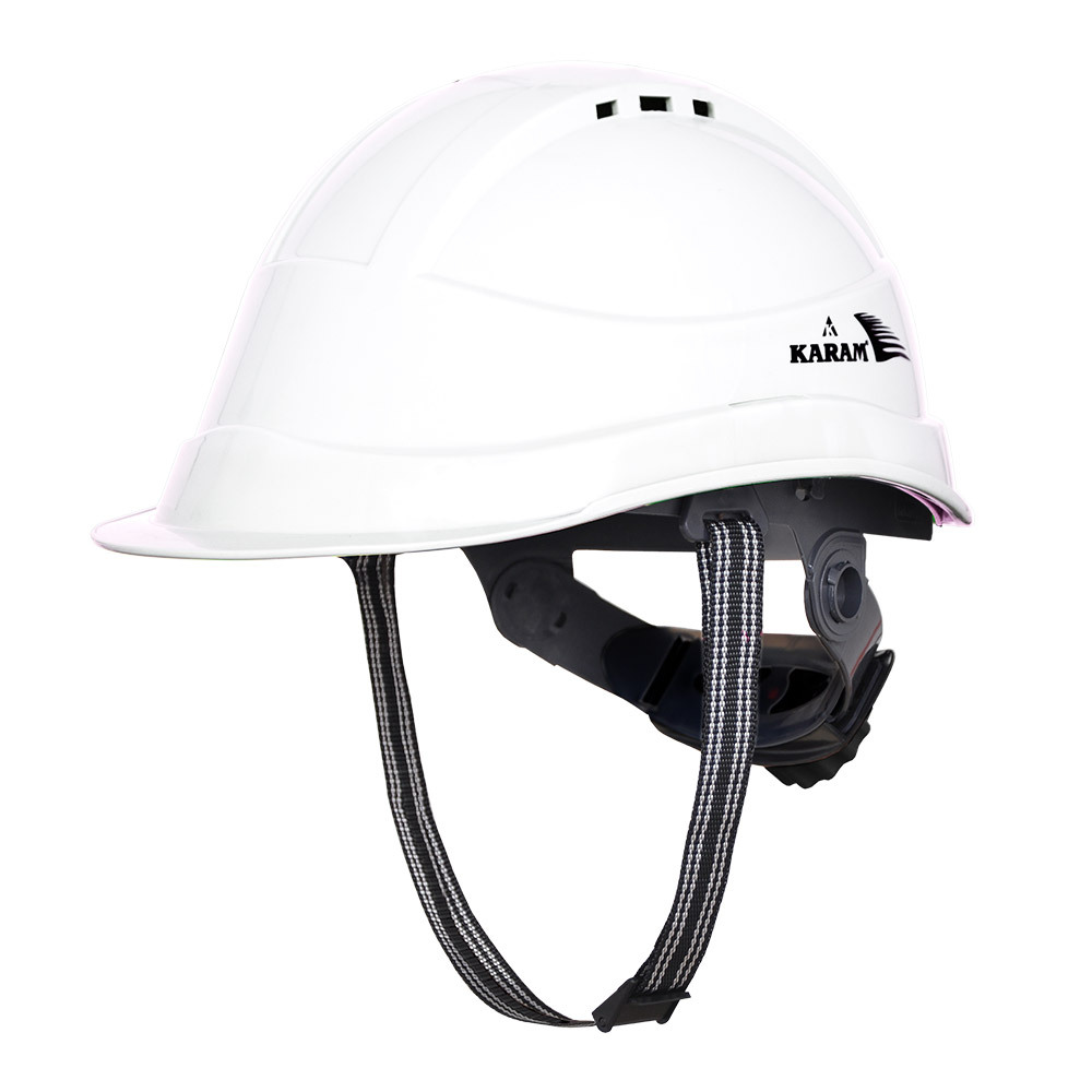 White Safety Helmet With Protective Peak