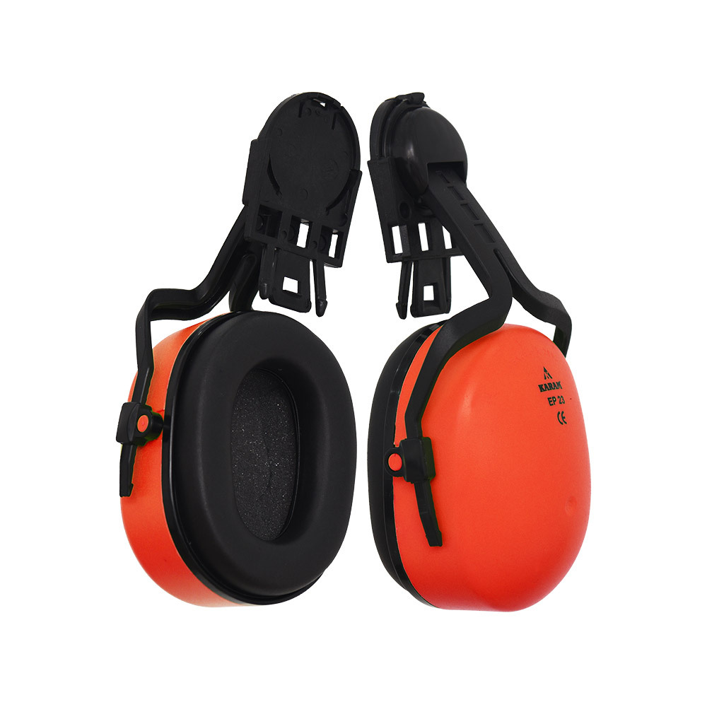 Helmet Attachable Ear Muffs - Color: Black And Orange
