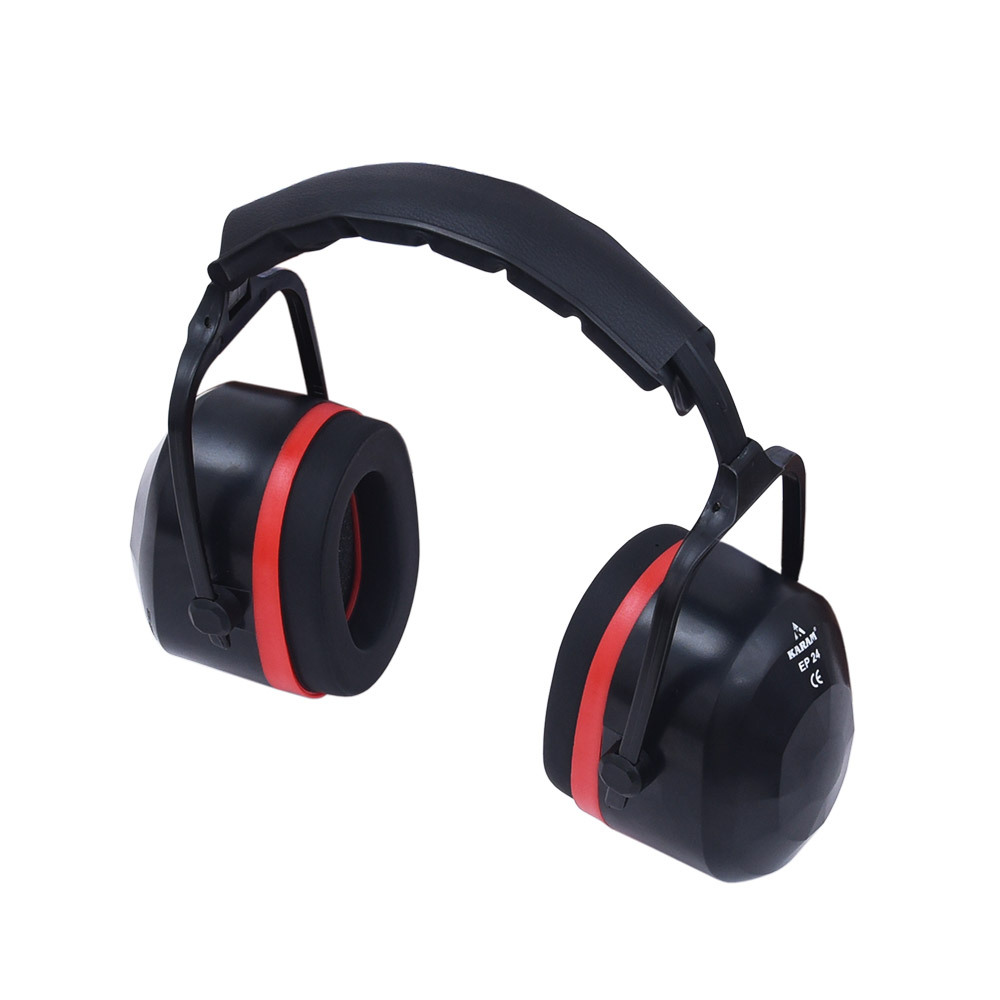 High Db Foldable Ear Muffs - Color: Black And Red