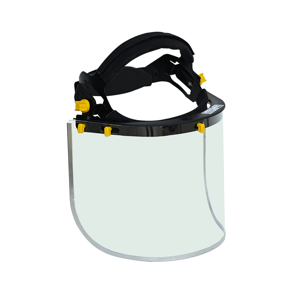 Clear Polycarbonate Face Shield With Ratchet Type Headgear - Color: Black And Transparent