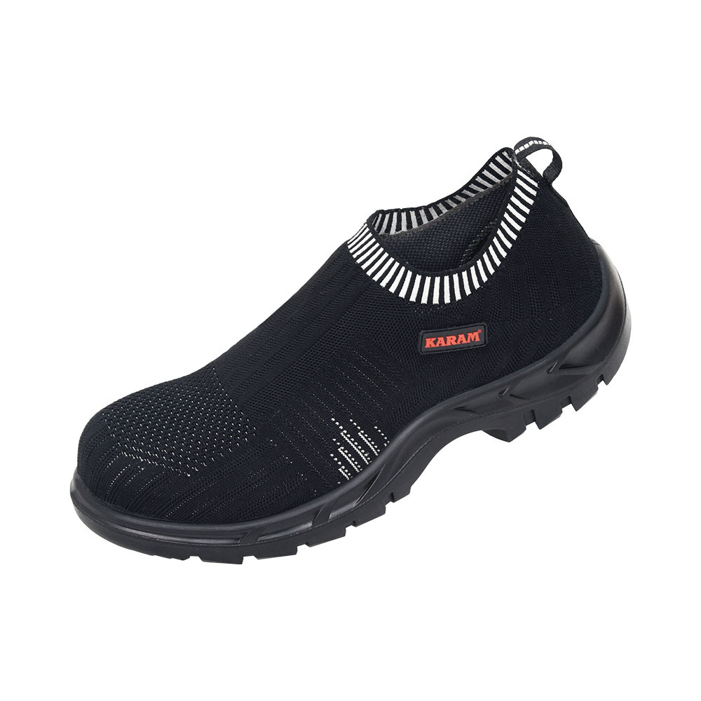 Flytex Black Slip-On Sporty Safety Shoes - Features: Durable