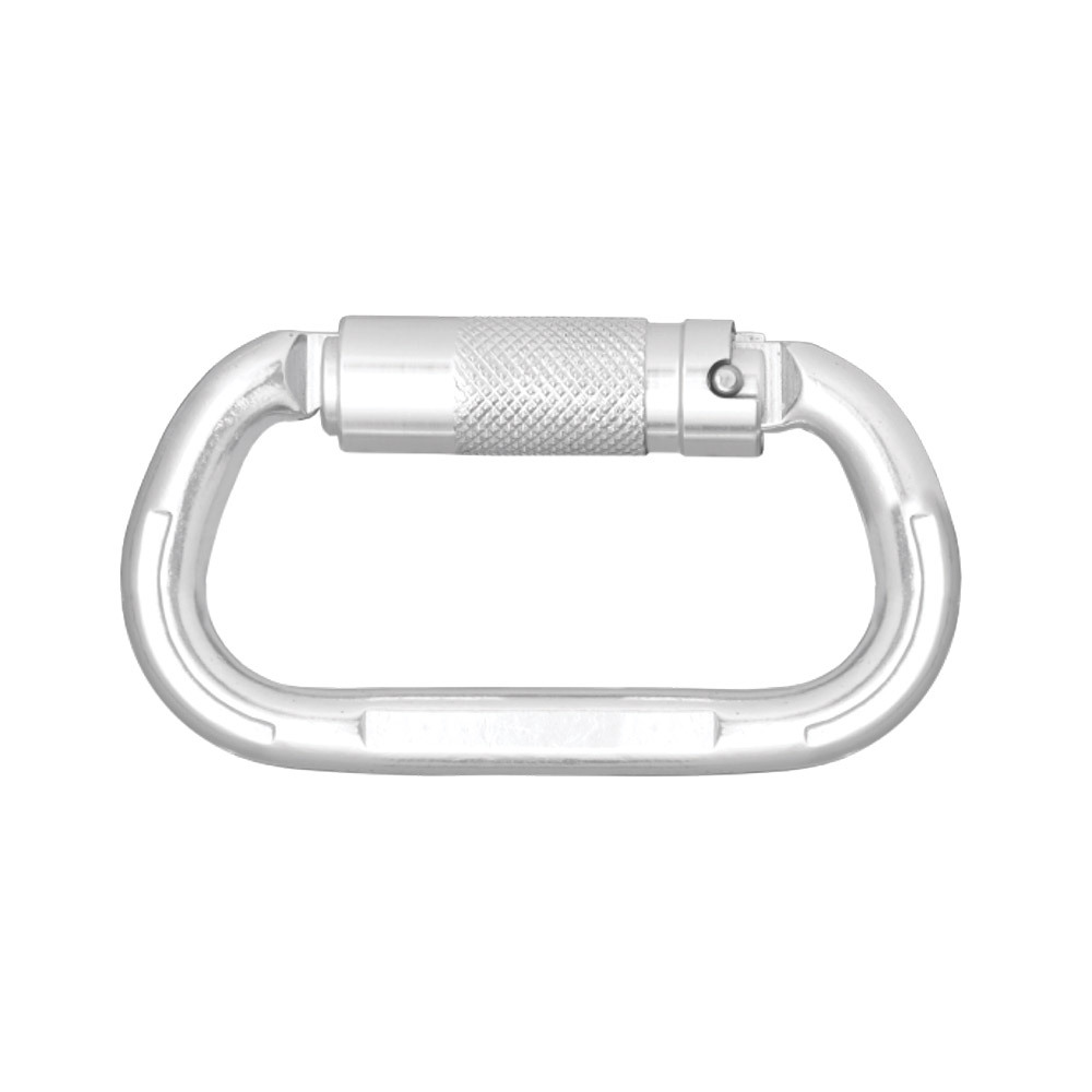 Aluminium Triple Action Locking Bulb Type Karabiner - Color: Silver