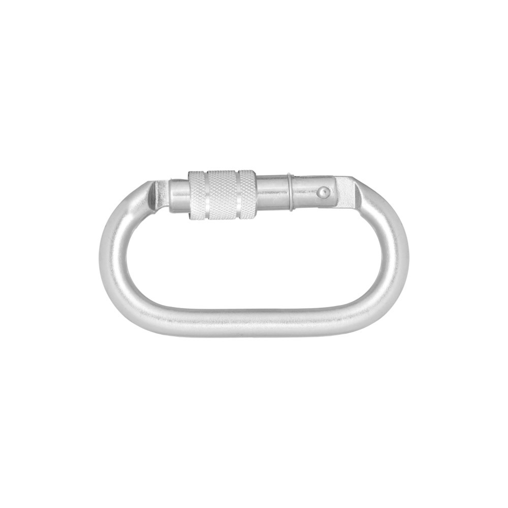 Steel Screw Locking Bulb Type Karabiner - Color: Silver