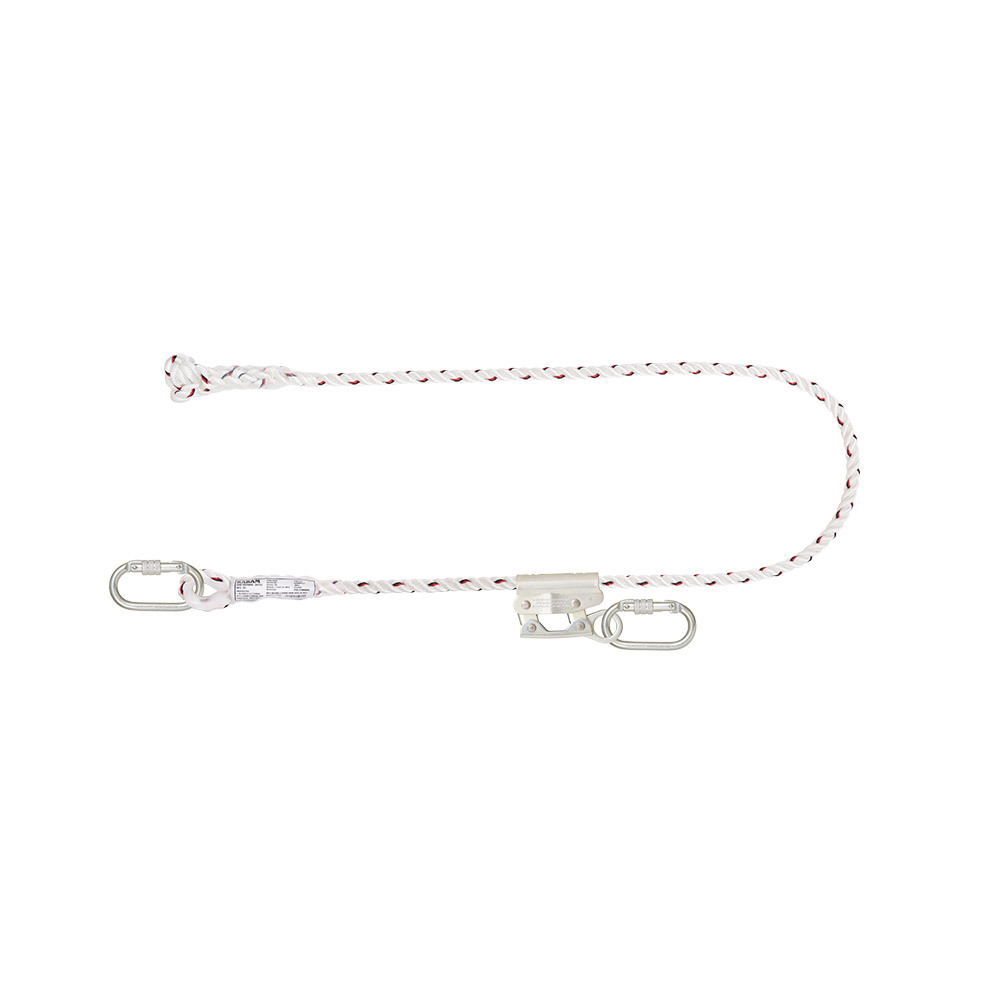 Work Positioning Lanyard With Grip Adjuster - Color: White