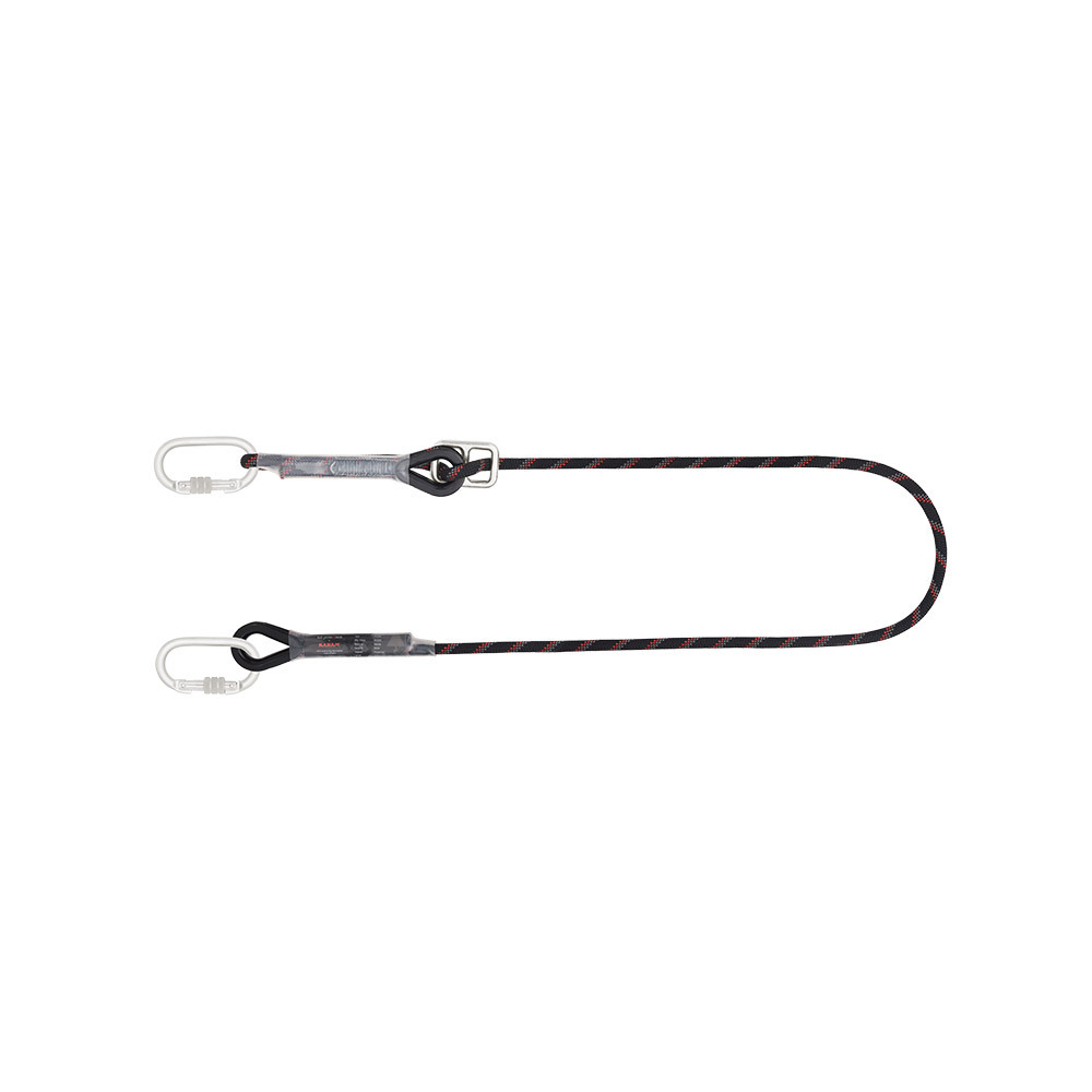 Work Positioning Lanyard With Ring Adjuster - Color: Black