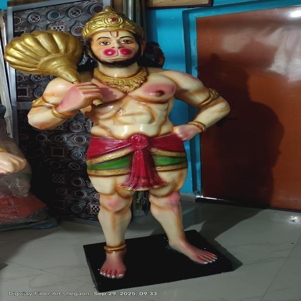 Fiber Bajrangbli Statue - Color: Multi